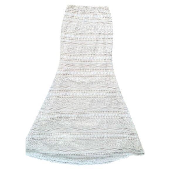 La Femme White Nude Lace Two Piece Formal Gown Dress Size 2 Designer - Picture 13 of 16